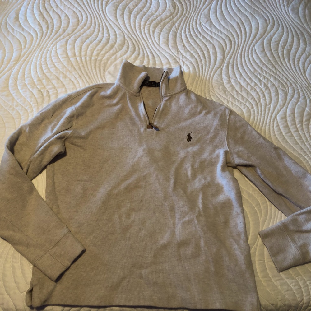 Cream Half Zip Crew Ralph Lauren Sweater Size Small